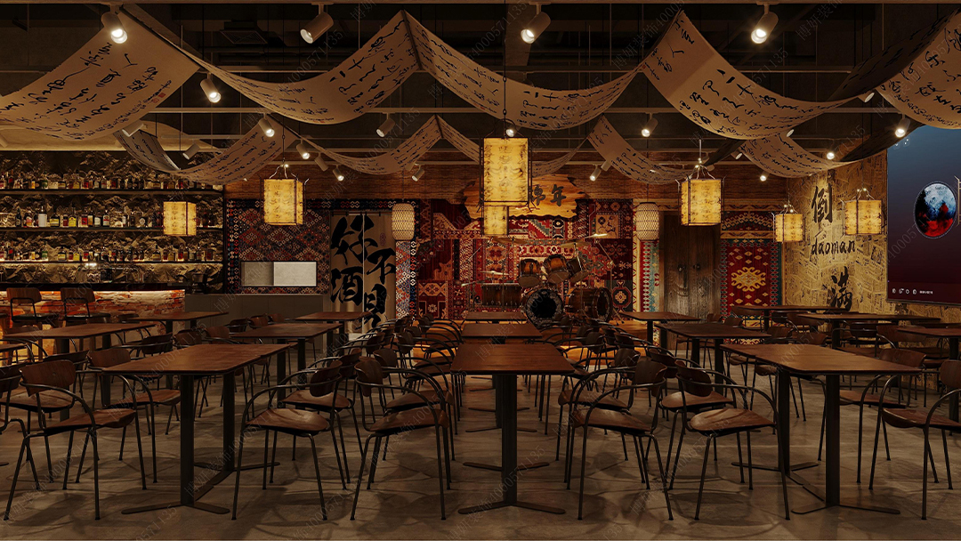 杭州古典中式餐厅装修设计
