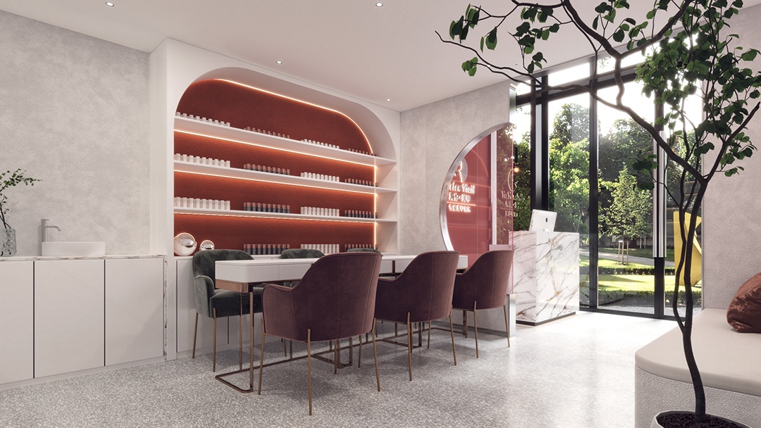 杭州韩系美甲店装修设计