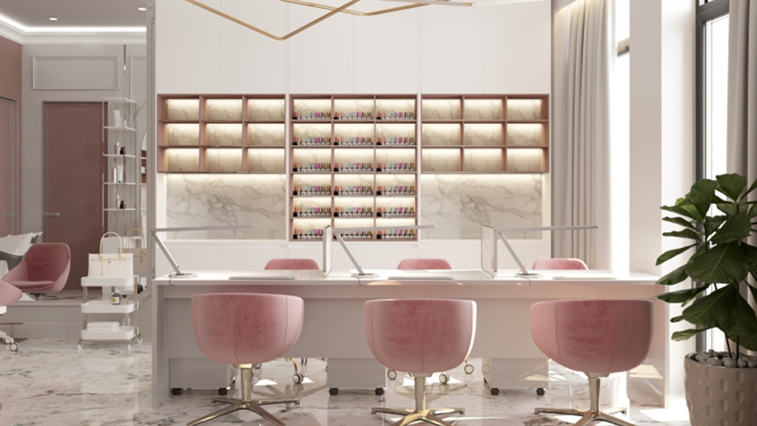 杭州简约风美甲店装修设计