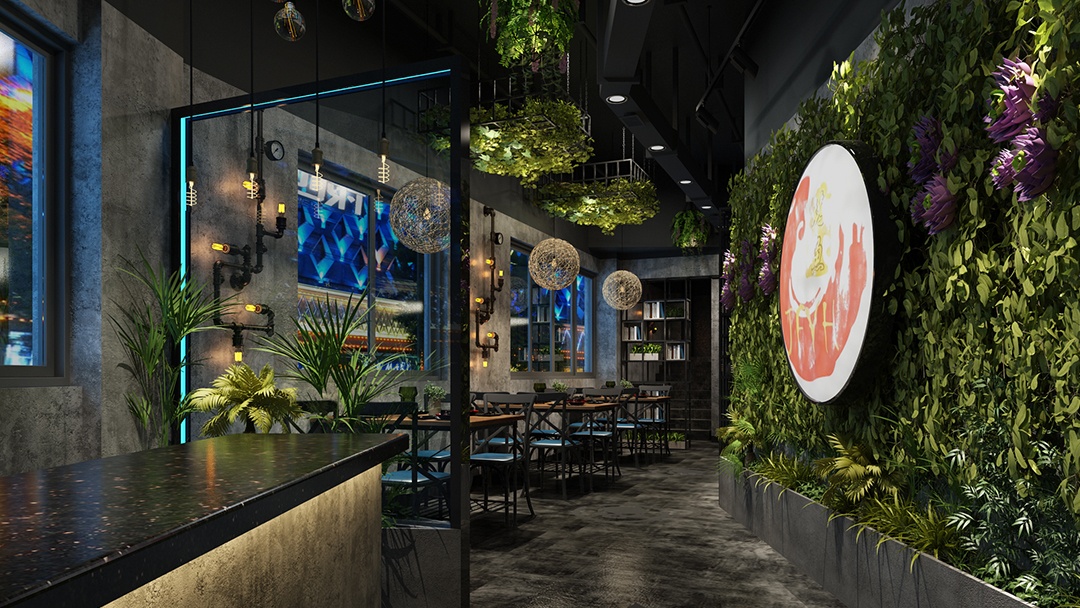 杭州复古工业风餐饮店装修设计