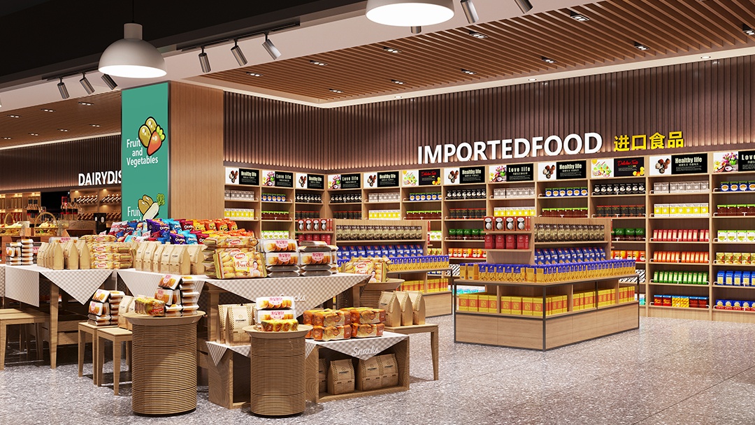 杭州进口食品超市装修设计