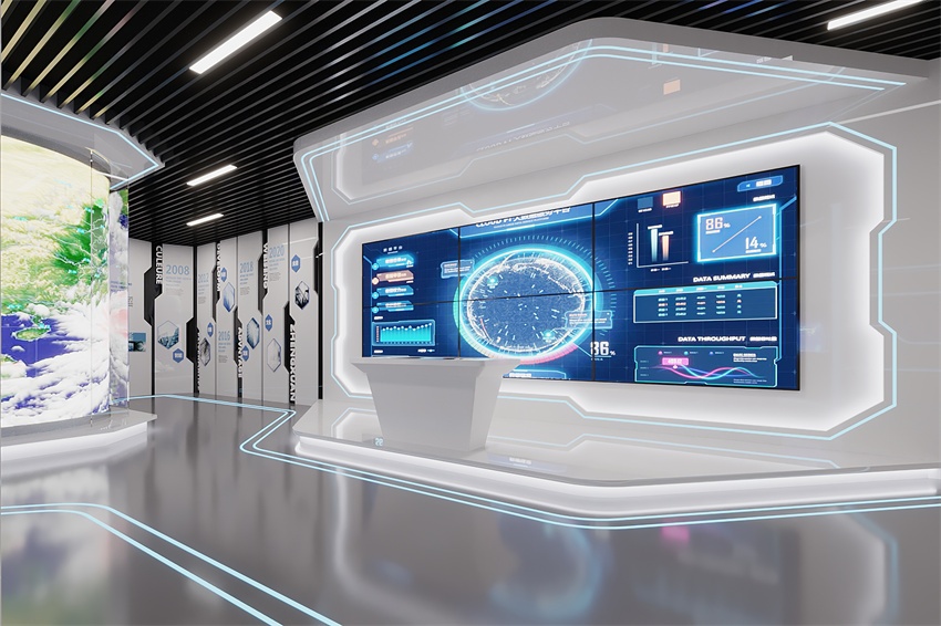 杭州AI/互联网公司展厅装修设计：技术逻辑可视化的空间方法